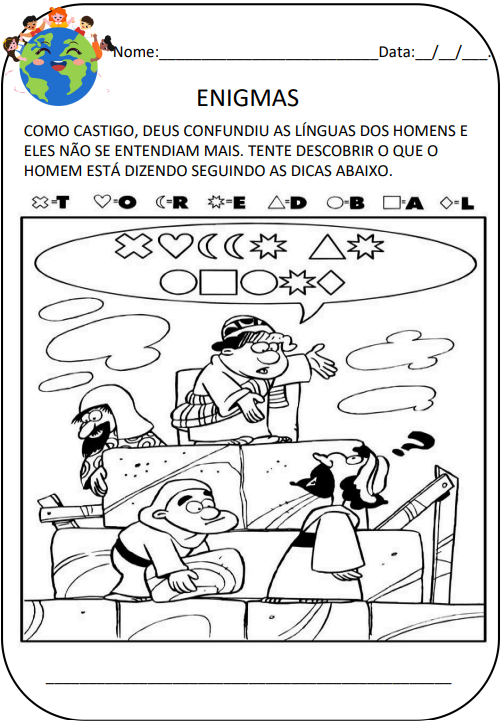 Exemplo de página de atividades bíblicas 3