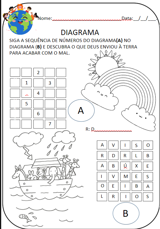 Exemplo de página de atividades bíblicas 4
