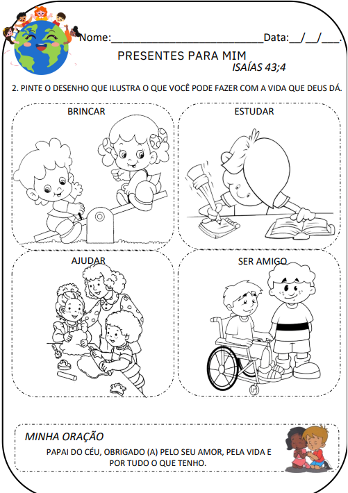 Exemplo de página de atividades bíblicas 1